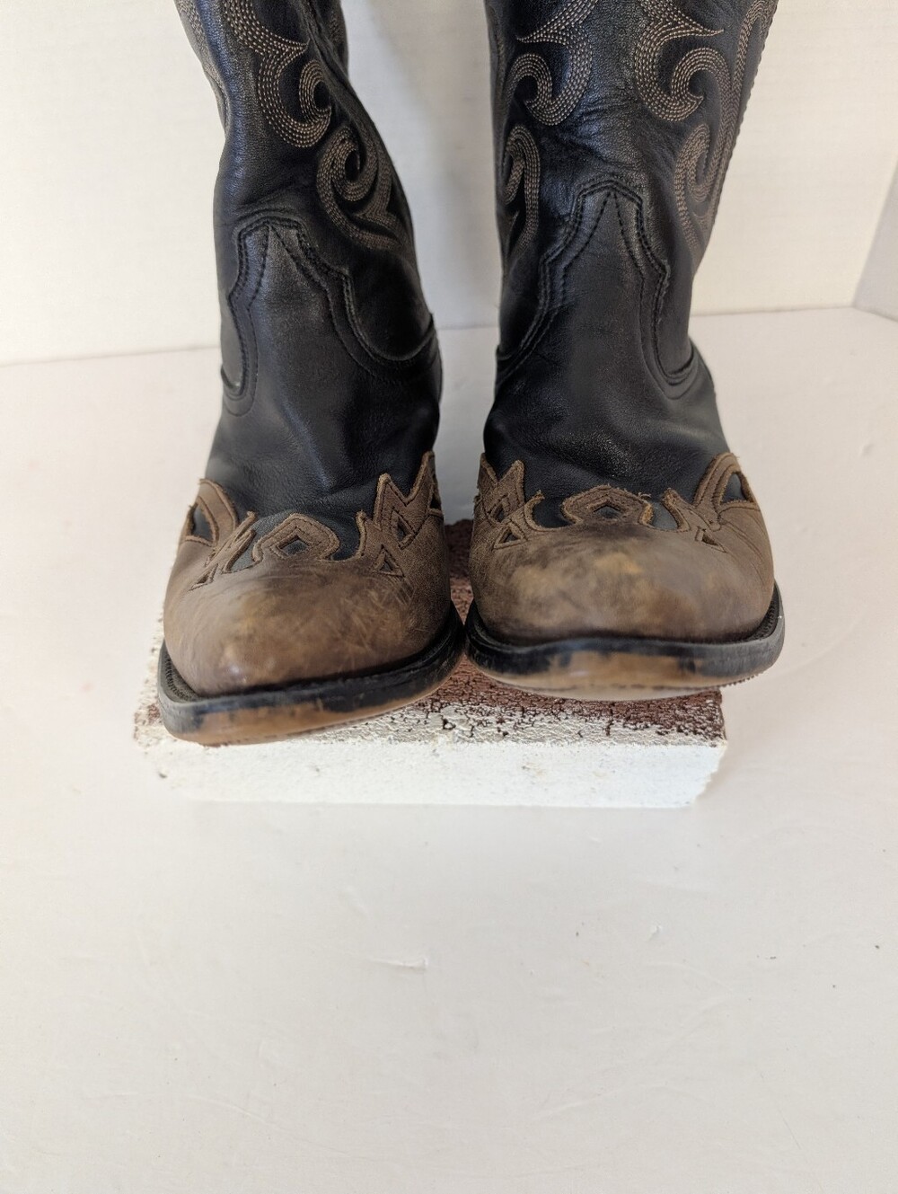 Western Boots Cowboy Boots By Durango Black and Brown -Ladies  Size 7.5 - Picture 3 of 12